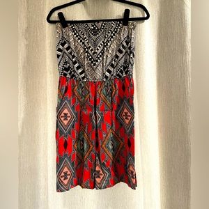 Multicolor strapless dress